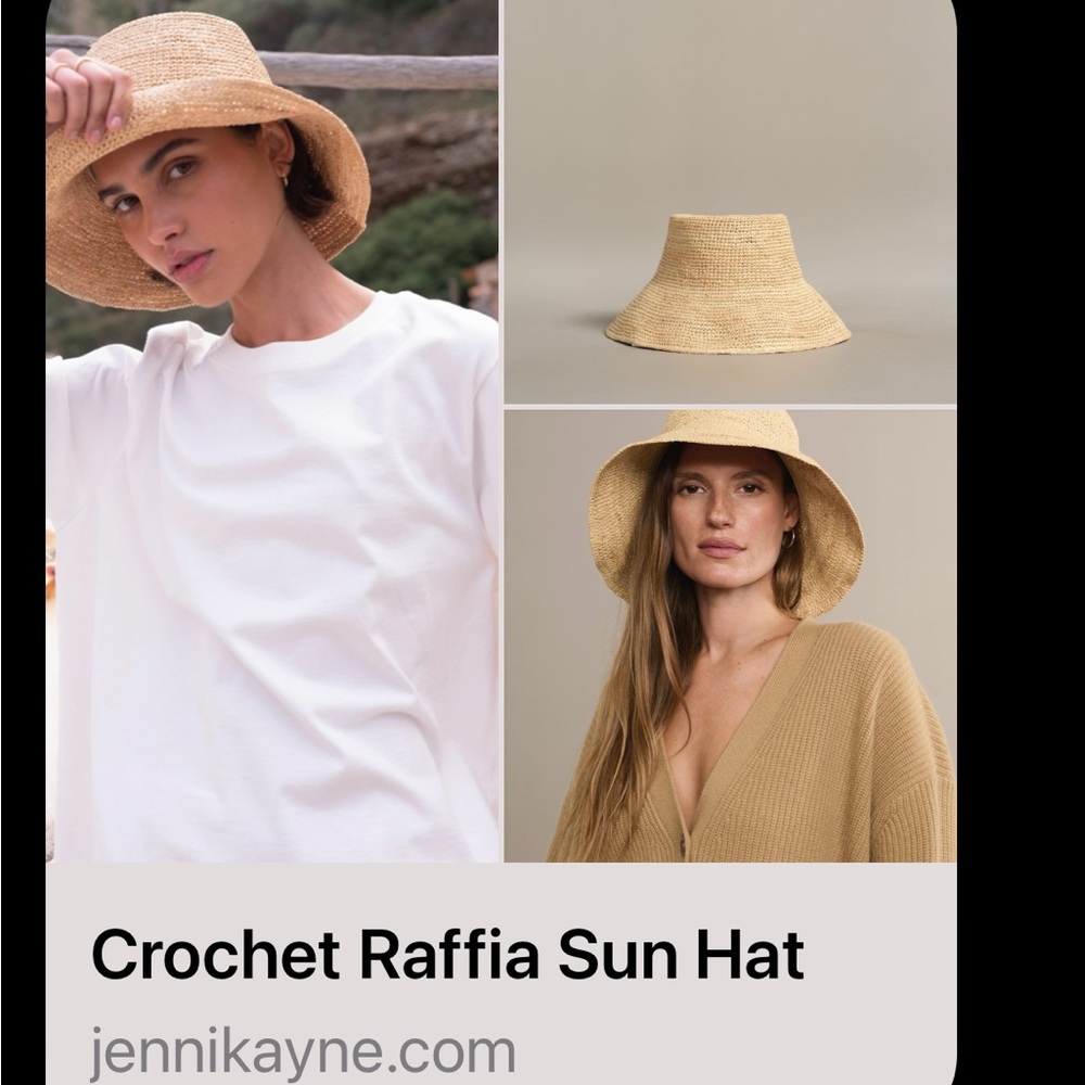 Jenni Kayne Crochet raffia sun hat.